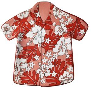 Hawaiian Shirt Ceramic trinket Dish By Bella Casa By Ganz key holder candy red